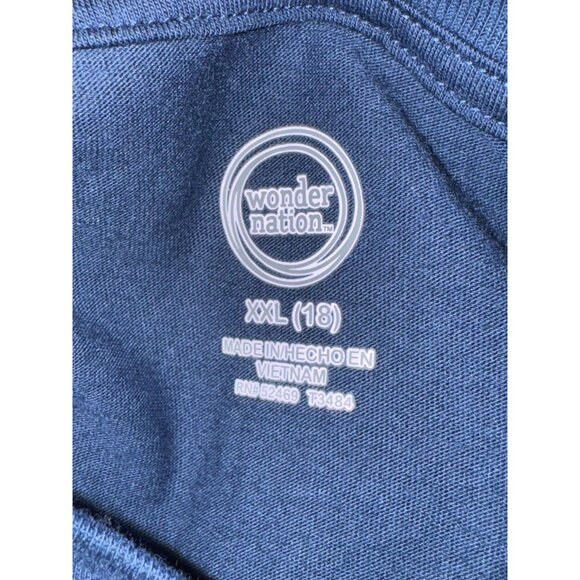 Wonder Nation Boys Shark Tank Top XXL Navy Sleeveless Tee - Picture 3 of 5